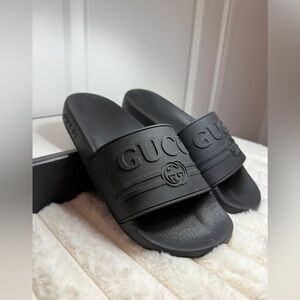🖤 Gucci Women's Sandals Slides Rubber St. Gucci Print 🖤